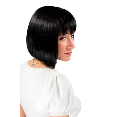 Immagine di WIG ME UP 2212 1B Parrucca Donna Corta Bob Frangetta Punte ricurve Nero carbone