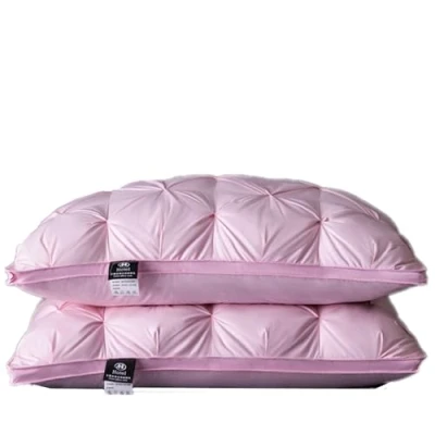 Immagine di HOMDECR Cuscino In Piuma D&#039;oca, Per Hotel, Cuscini Di Lusso Con Qualità Alberghiera Super Morbida 100% D&#039;oca Bianca 48 X 74 Cm (Rosa,2 cuscini)