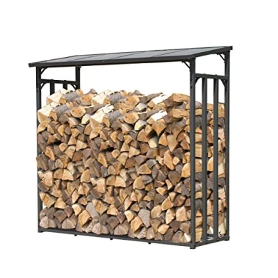 Immagine di QUICK STAR Scaffalatura in Metallo per Legna da ardere, 185 x 70 cm, 2,3 m3, Colore: Antracie
