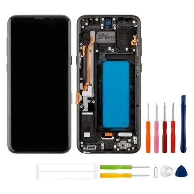 Immagine di Swark LCD Display Compatibile con Samsung Galaxy S8 Plus S8+ (Nero with Frame) Touchscreen Bildschirm Digitizer Assembly Glas + Strumenti