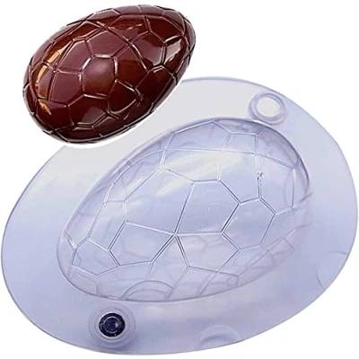 Immagine di stampo per cioccolato in policarbonato a forma di grande uovo Pasqua 3D, trasparente cioccolato, vassoio da forno trasparente, dolci fatti mano,