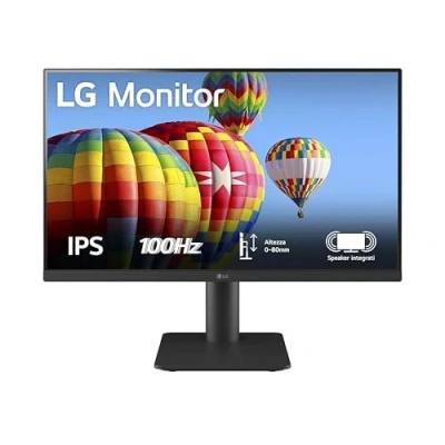 Immagine di LG 24MS550 Monitor 24&quot; Full HD LED IPS, 1920x1080, 100Hz, Audio Stereo 4W, 2x HDMI 1.4 (HDCP 1.4), AUX, Schermo Antiriflesso, Altezza Regolabile, Flicker Safe, Nero