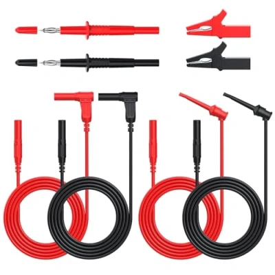Immagine di Neoteck 8 Pezzi Puntali Professionali per Multimetro Kit Test Lead da Ricambio Include Estensione Testa Sonda Mini Alligatore Clip a Coccodrillo