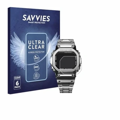 Immagine di savvies (6 Pezzi Pellicola Protettiva per Casio G Shock GMW B5000D 1ER Protezione Schermo Trasparente