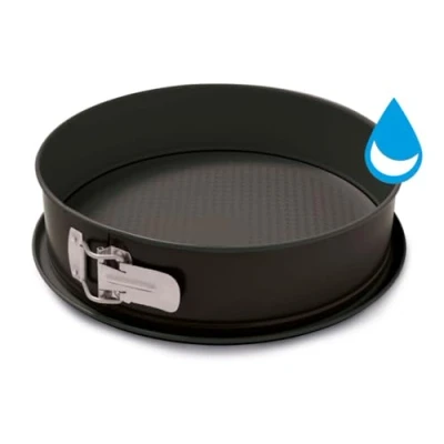 Immagine di FORMEGOLOSE™, tortiera apribile 1 fondo, 26 cm, con speciale fondo salvagoccia, realizzata in acciaio doppio strato antiaderente, colore nero
