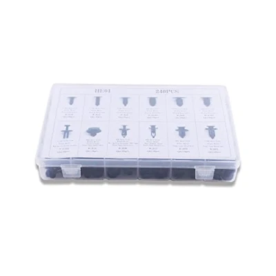 Immagine di 240 Pcs Auto Retainer Clips Bumper Fasteners Set Push Pin Rivet Trim Clip Screws Kit Panel Body Interior Assortment Remover Tool Storage Case