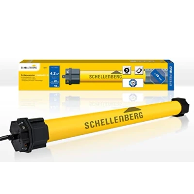 Immagine di Schellenberg 20610 Maxi Standard 10 NM, Motore, Fino a 4,2 m² di Superficie per tapparelle, Set con Supporto Parete, Albero Tubolare in Acciaio 60 mm
