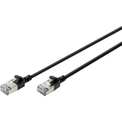 Immagine di Digitus CAT 6A classe Ea, F/FTP, Cavo patch a coppie intrecciate, Cu, LSZH, AWG 32/7, lunghezza: 3 m, nero (F/FTP, CAT6a, 3 m), di rete