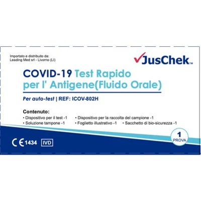 Immagine di TEST ANTIGENICO RAPIDO COVID 19 JUSCHEK AUTODIAGNOSTICO DETERMINAZIONE QUALITATIVA ANTIGENI SARS COV 2 IN CAMPIONI SALIVARI MEDIANTE IMMUNOCROMATOGRAFIA