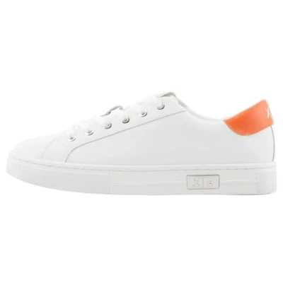 Immagine di Armani Exchange Mina Cup Sole, Back Tab with And Metal Logo Details On Side, Scarpe da Ginnastica Donna, Op White Orange, 39 EU