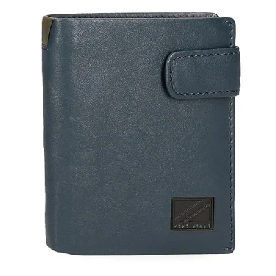 Immagine di Pepe Jeans Marshal Portafoglio verticale con chiusura a scatto blu 8,5 x 10,5 1 cm Pelle, blu, Taglia unica, clic