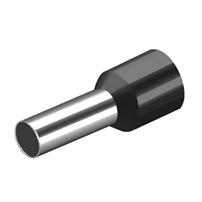 Immagine di Heschen Terminale per cavo, E10 12, AWG8/10mm², connettore a crimpare in rame, isolato vinile, nero, confezione da 100