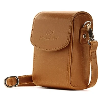 Immagine di MegaGear MG702 Custodia per Fotocamera Panasonic Lumix DC ZS70, TZ90, DMC LX10, ZS60, TZ80, ZS100, TZ100, TZ101, Marrone Chiaro