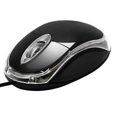 Immagine di APM Mouse ottico cablato, colore nero, ambidestro, retroilluminazione, 800 DPI, 3 pulsanti, compatibile con PC Mac Laptop, 100118