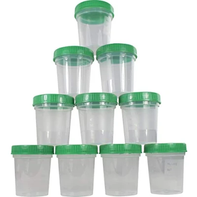 Immagine di Contenitore Urine 125 ML + Tappo a Vite Colore: Verde Bicchiere per Test Delle Bicchieri Plastica di Medi Inn 10 Stück