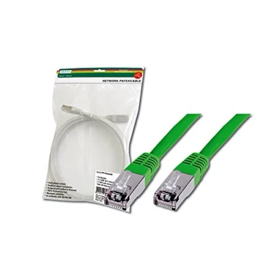 Immagine di Digitus Cavo patch CAT 5e SF UTP Cu PVC AWG 26/7 Lunghezza 0,5 m Colore Verde (SF/UTP, CAT5e, 0.50 m), di rete
