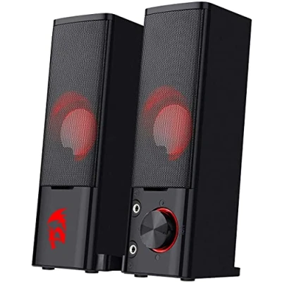 Immagine di Redragon GS550 ORPHEUS PC Gaming Speakers, 2.0 canali Stereo Desktop Computer Sound Bar con dimensioni compatte manovrabili, Jack per cuffie, bassi di qualità e decente retroilluminazione rossa