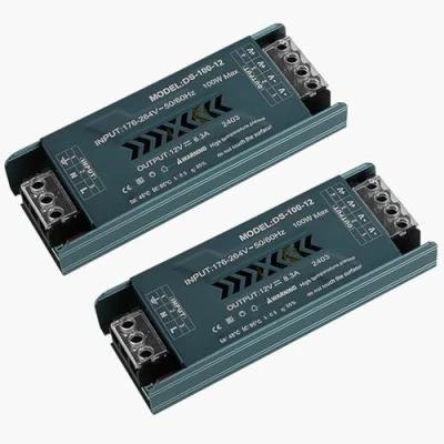 Immagine di JOYELEC 2 Unità Alimentatore switching LED sottile per ingegneria domestica 8.3A 12V 100W ingresso driver trasformatore AC110V AC220V a uscita DC12V adatto barre luminose bassa tensione