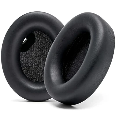 Immagine di WC Cuscini extra spessi per cuffie Sony WH1000XM4 realizzati da Wicked Cushions Pelle morbida, lussuosa memory foam con isolamento acustico, funziona sensore auricolare Nero