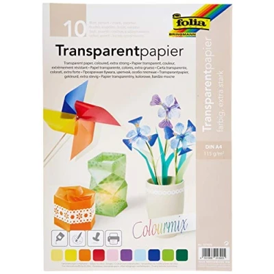 Immagine di IDENA Folia 87409 tracing Carta A4 115g 10 Fogli Colori Assortiti