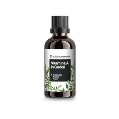 Immagine di vitamina A in Gocce 50 ml (1.700 gocce) vera (palmitato di retinile) disciolta olio cocco MCT vegana, ad alto dosaggio e elevata biodisponibilità, senza additivi inutili