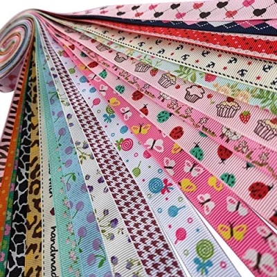 Immagine di Chenkou Craft Set di nastri in tessuto grosgrain, colori assortiti Nastro grosgrain da 15 mm.