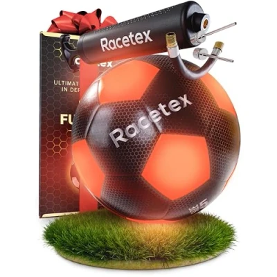 Immagine di Racetex Calcio luminoso a LED impermeabile con numerosi accessori integrati, Il faro per massimo divertimento regalo i calciatori