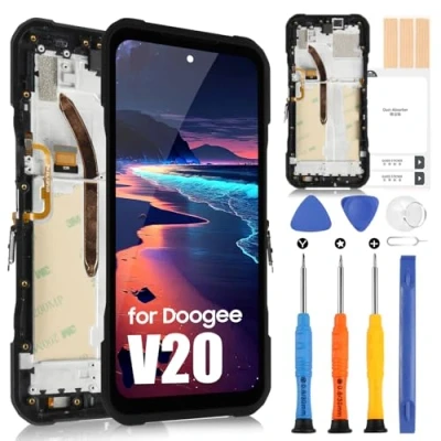 Immagine di LCD Schermo per Doogee V20 Display Sostituzione dello Touch Screen Digitizer Full Assembly con Kit di Attrezzi Riparazione (Nero Cornice)