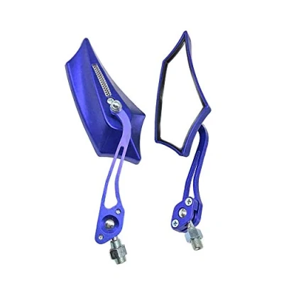 Immagine di Mintice 1 Paio Blu Universale Moto Specchietti Retrovisore Specchietto Manubrio Specchio Laterale Scheletro Cranio 8mm 10mm Filettato