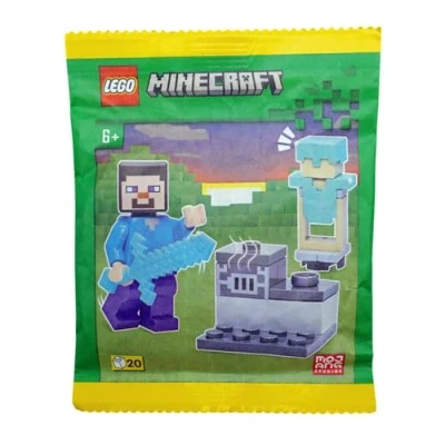 Immagine di LEGO Minecraft: Steve Minifigure con fornace e armatura di diamanti