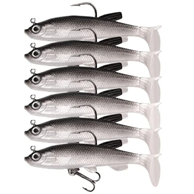 Immagine di Vesaneae 6 Pezzi Esche da Pesca, Artificiali, Esca Bionica 7,8cm, Luccio con Ami 3D Artificiali Finta Pesca Mare, per alla Trota, Spigola, Persico