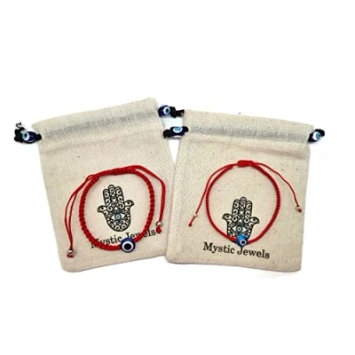 Immagine di MYSTIC JEWELS by Dalia Bracciale 7 nodi Filo Rosso Braccialetto di protezione e malocchio regolabile, amuleto fortuna, fatto a mano, unisex (Modello 6)