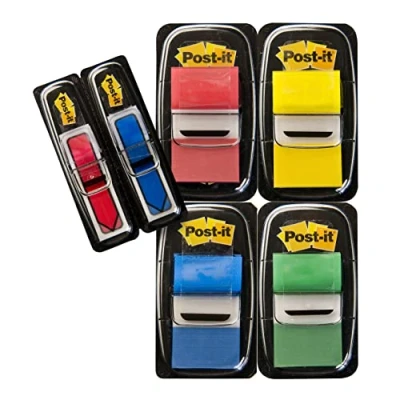 Immagine di Post it Index Medium, Value pack da 4 dispensers + 2 freccia , 248 segnapagina, 25.4mm x 43.2mm, colori assortiti per contrassegnare o codificare a le informazioni importanti