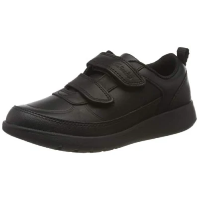 Immagine di Clarks Scape Flare K , Scarpe da Ginnastica Basse Bambini e ragazzi, Nero (Black Leather), 33.5 EU Larga