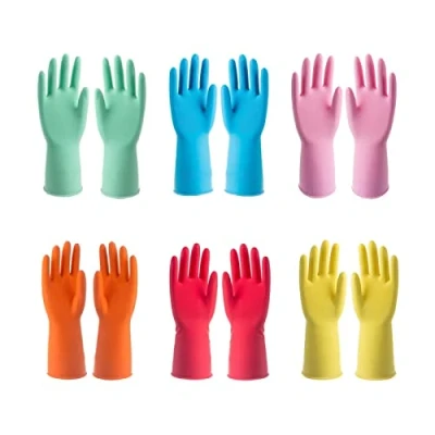 Immagine di Siyecioa 6 Paia di Guanti per La Pulizia Della Casa in Lattice da Cucina e Bagno Medio 5 Grande 1 Diversi Colori