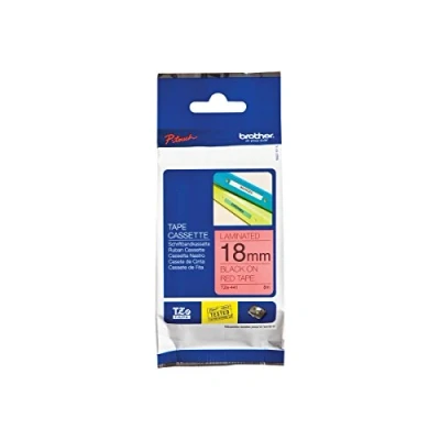 Immagine di Brother TZE441 Nastro Laminato, 18 mm, Nero/Rosso