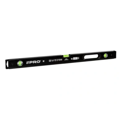 Immagine di PRO900 Heavy Duty Livella a bolla 80 cm fresata su entrambi i lati con Profilo Ergonomico ERS+ (Easy Reading System) e precisa tappi di chiusura antiurto Colore Nero