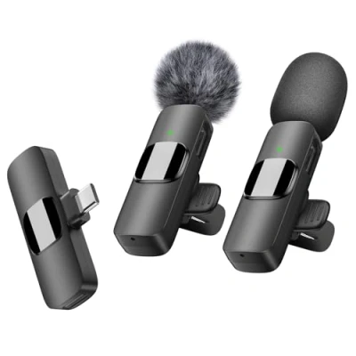 Immagine di BZXZB Microfono Lavalier Wireless per Telefono Android USB C professionale a spilla Registrazione Video Vlog YouTube TikTok (Antivento/2 Mic)