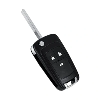 Immagine di Telecomando KEYLESS pieghevole Flip Shell chiave Fob 3 pulsanti in bianco