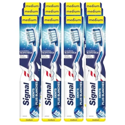 Immagine di Signal Spazzolino da denti X12 Medium, sistema sbiancante brillante intenso, smalto dei più bianco (confezione 12)