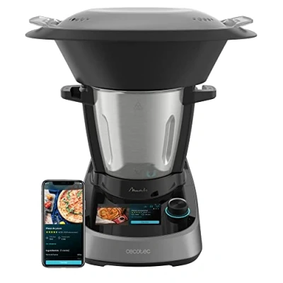 Immagine di Cecotec Robot di Cucina Multifunzione Mambo Touch. 1600 W, 37 Funzioni, schermo tattile TFT da 5&quot; con ricettario integrato, APP, Bilancia e Caraffa in acciaio inox, Capacità 3,3 litri