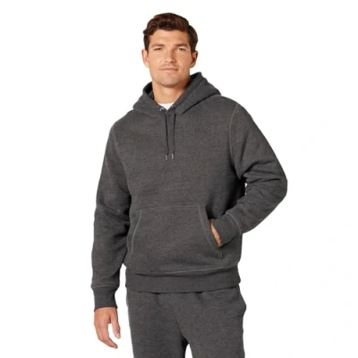 Immagine di Amazon Essentials Felpa con Cappuccio Fodera in Sherpa Uomo, Carbone Puntinato, XS