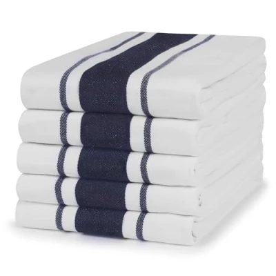 Immagine di Sticky Toffee Asciugamani da Cucina in Cotone 100% Set di 5 50 x 70 cm Blu Notte Assorbente Vetro Bar Ristorante