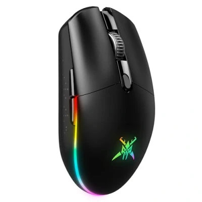 Immagine di TECKNET Mouse Wireless Gamer, Ricaricabile 8000 DPI Gaming, Doppia Modalità 2.4G e cablato, 6 RGB, PC con Pulsanti Programmabili, Compatibile Windows