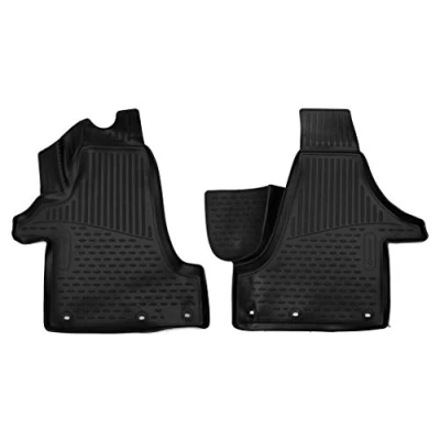 Immagine di Element Tappetini in Gomma Premium Antiscivolo su Misura per VW Transporter T5 T6 2004 2020, Nera