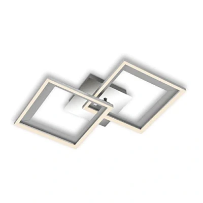 Immagine di BRILONER lampada da soffitto LED, dimmerabile in modo graduale, orientabile cornice sottosquadro, alluminio cromo, 440x440x75 mm