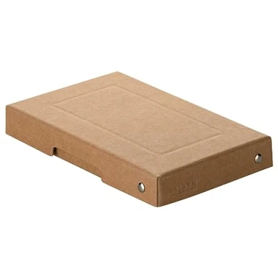 Immagine di Falken PureBox Nature. Made in Germany. 25 mm di altezza, DIN A6. scatola portaoggetti con coperchio robusto cartone vegano, per il trasporto, multiuso