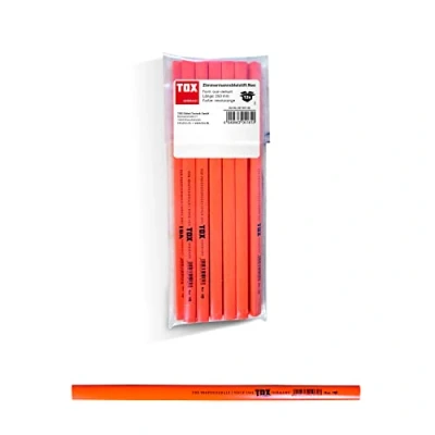 Immagine di Tox Matita da Falegname Neo, Ovale Quadrata, Colore Neon Arancione, Durezza Media, per Linee Larghe 1 2 Mm, non Temperata, Lunghezza 250 09790100