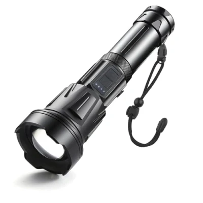 Immagine di ASORT Torcia LED 40000 Lumen, Ricaricabile USB, XHP360 LED, IPX67 Impermeabile, Zoomabile per Escursioni in Campeggio e Uso di Emergenza (Batteria 26650)