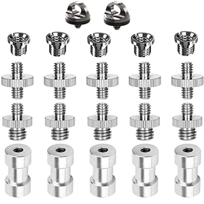 Immagine di 22 Pezzi 1/4&quot; a 3/8&quot; Treppiede Vite Convertitore, Conversione Treppiede, Metallo Filettato Adattatore, per Fotocamera, Monopiede, Supporto Luci